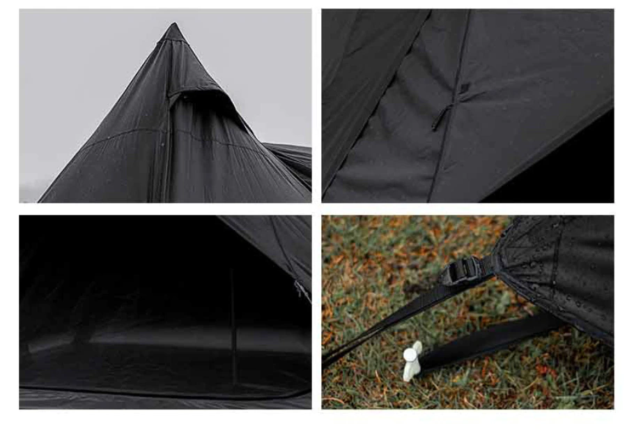 Cheap Goat Tents Luxury Waterproof Polyester Large Tents With Tarp Camping Spire Yurt High Quality Indian Pyramid Black Tent   